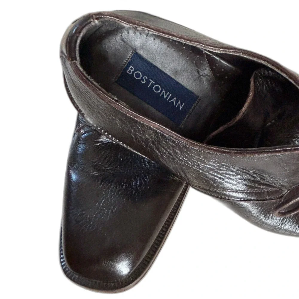 Bostonian Shoes Mens 10.5 M Dark Brown Thick Leather Oxfords Luxurious Excellent